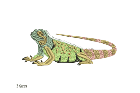 Chameleon Lizard Embroidery