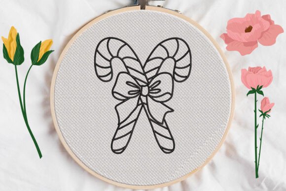 Christmas Bow Embroidery