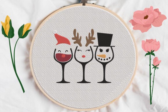 Christmas Cup Embroidery