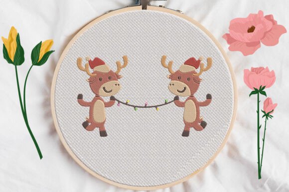 Christmas Reindeer Embroidery