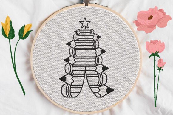 Christmas Tree Applique Embroidery