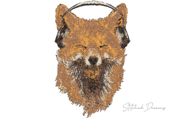 Dog Hears Music Embroidery Design