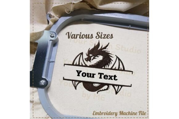 Dragon Split Embroidery Design