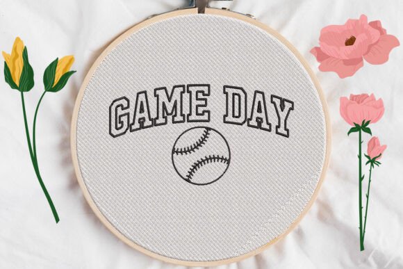 Game Day Baseball Applique Embroidery