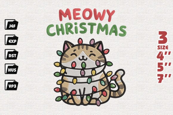 Kitten Holidays Embroidery