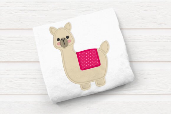 Llama with Blanket Applique Embroidery