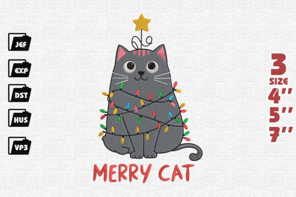 Merry Cat Embroidery