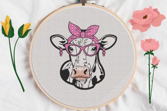 Mom Cow Embroidery