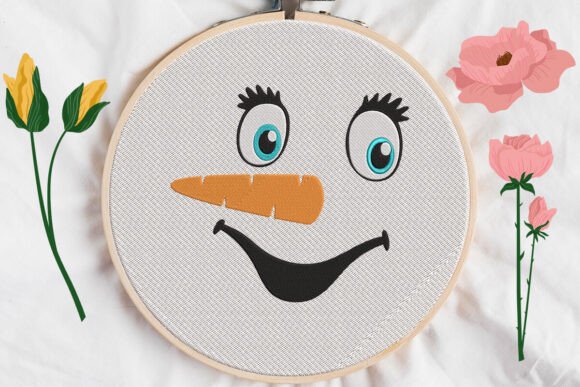 Snowman Face Embroidery