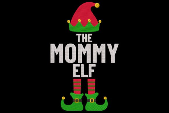 The Mommy Elf Christmas Embroidery