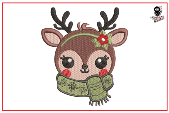 Winter Baby Reindeer in Scarf Embroidery Review